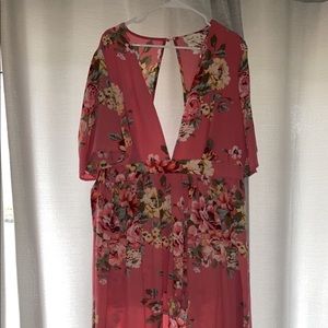 Beautiful long dress with open front that has shorts